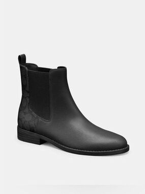 Coach Meredith Bootie Women’s Leather Chelsea Chic Minimalist Ankle Flat Boot